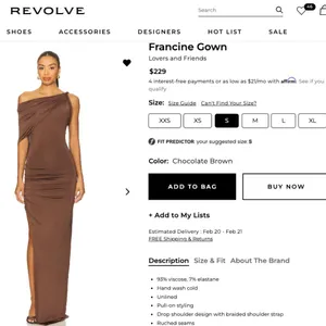 REVOLVE x LOVERS AND FRIENDS Francine Gown, Chocolate Brown - $229. thumbnail 3