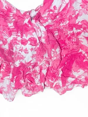 miami Hot Pink & White Floral Tie-Front Camisole thumbnail 5