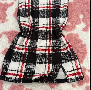 Y2K Plaid Tie Shoulder Top XS Coquette Soft Girl Grunge Aesthetic thumbnail 3