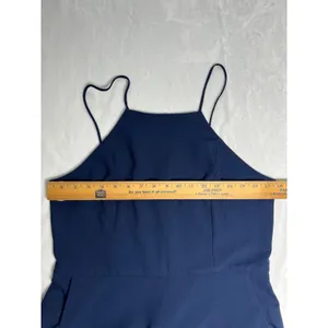 WAYF Women's Spaghetti Strap Wide Leg Sweetheart Neck Navy Jumpsuit Size Large thumbnail 11