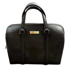 KATE SPADE Saffiano Leather Boston Handbag Black Dual Top Handle Zip Purse EUC thumbnail 1