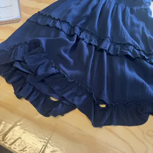 Altar'd‎ State Navy Blue Flutter Sleeve Smocked Waist Tiered Ruffle Mini Dress M thumbnail 8