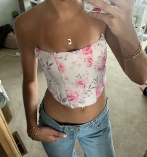 White Fox Corset Floral Top thumbnail 1