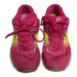 Fila Women's Hot Pink & Neon Yellow Athletic Sneakers thumbnail 1