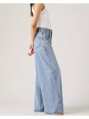 New Levi's Premium 32x30 Super Baggy Barrel Women's Jeans Table Talk Medium Wash thumbnail 3