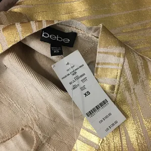 NWT BEBE Gold Foiled Bandage Dress XS thumbnail 9