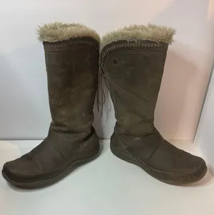 Primaloft Gray Distressed Leather Boots Size 8.5 thumbnail 2