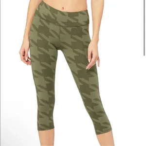 ALO green‎ Houndstooth Crop Legging size XS thumbnail 3