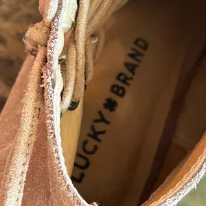 Lucky Brand Jaevin Tan Suede Peep Toe Wedge Booties Lace Up Side Zip Mens 9M‎ 39 thumbnail 10