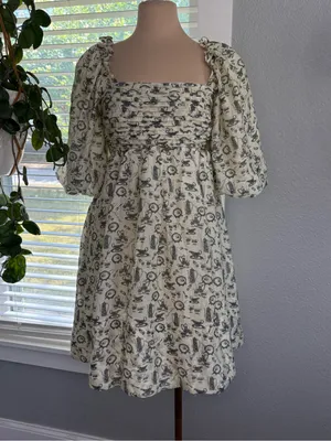 Worth Collective Melody Mini Dress in Ivory Vintage Tea Size Medium thumbnail 4