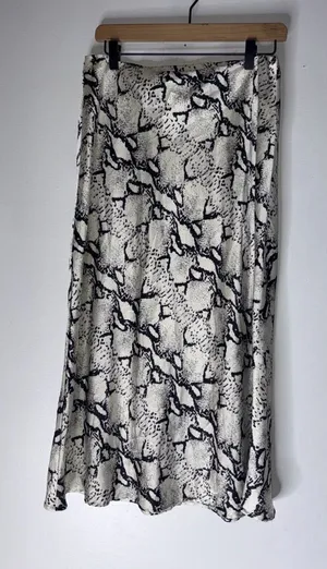 Dance & marvel snake skin print satin‎ midi maxi skirt large thumbnail 1