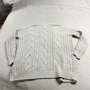 Superdry Grey Chunky Cable Knit Oversized Open Cardigan Size 4 EUC thumbnail 5