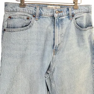 Abercrombie & Fitch The 90s Relaxed Denim Jeans 31 SHORT Blue Raw Hem High Rise thumbnail 2