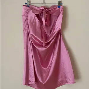 Princess Polly Shaya pink satin tie back strapless mini dress thumbnail 5
