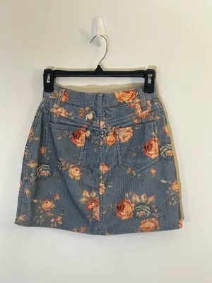 LoveShackFancy Floral Denim Skirt thumbnail 5