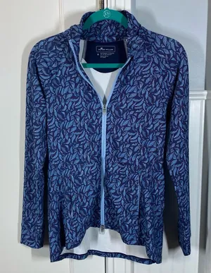 Peter Millar Wicking UPF 50+ sun protection full zip‎ long sleeve jacket navy thumbnail 1