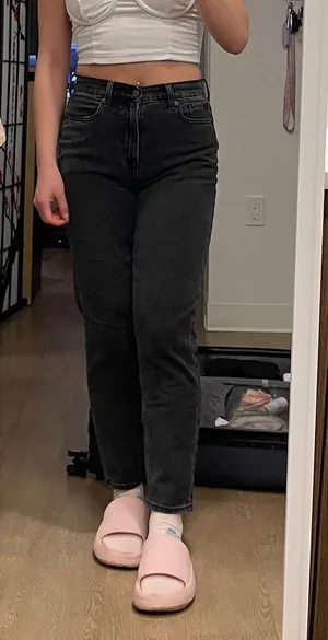 American Eagle Faded Black High-Waisted Mom Jeans thumbnail 6