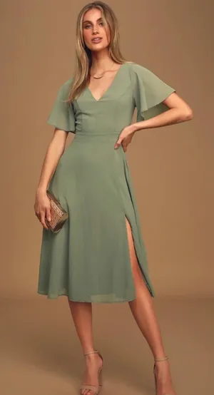 Birdy Grey Sort Sleeve Midi Dress thumbnail 1