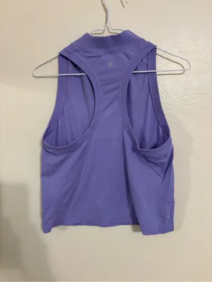 Athleta Women’s Medium Purple Mock Neck Seamless Sleeveless Workout Tank Top thumbnail 7