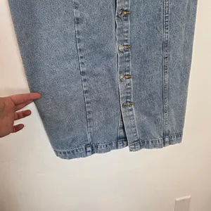 SheIn Denim Maxi Skirt Offset Buttons Medium Wash Casual Modest Clean Girl Country M thumbnail 4