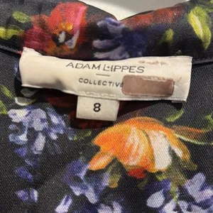 Adam Lippes floral sleeveless midi dress black 8 wedding guest thumbnail 5