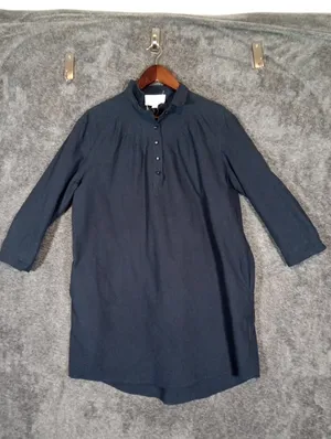 Pomander Place Polly Dress Navy Blue Popover Pockets Coastal Oversized SiZE M thumbnail 4