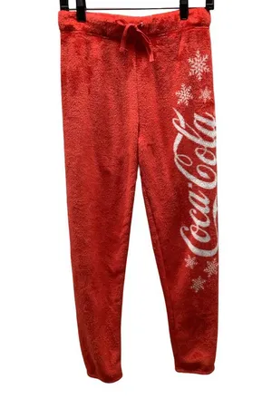 Coca-Cola Size Small Women’s Red Lounge Pants with Snowflakes. Preloved thumbnail 1