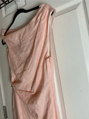 Zara Asymmetrical Linen Blend Draped Dress Woman’s Size S thumbnail 7