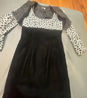 AGB Black Velvet and Animal Print Dress size 8 with Matching Bolero Jacket Size thumbnail 3