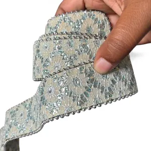 Y2K Waist Belt Silver Blue Mesh Sequin Beaded Boho Fairycore Capsule Wardrobe thumbnail 4
