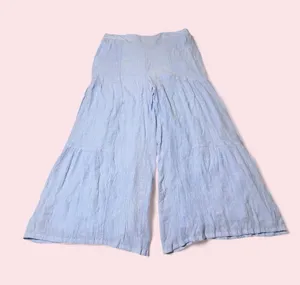 AB Studio Light Blue Tiered Wide-Leg Pants thumbnail 1
