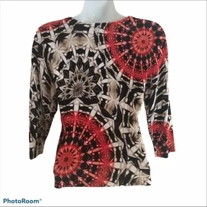WHBM VTG Clueless Preppy Snap Front Cropped Cardigan Sz S Colorful Casual thumbnail 2