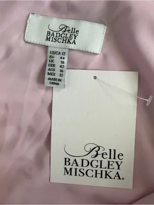 NWT Belle Badgley Mischka Kelsey Pleated Pink Multi Asymmetric Midi‎ Dress thumbnail 5