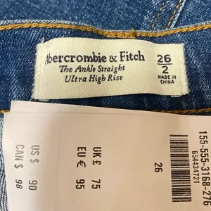 NEW Abercrombie & Fitch The Ankle Straight Women's Blue High Rise Denim Jeans 26 thumbnail 4