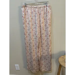 Aritzia Wilfred Toccata Satin Pant Floral Size‎ Medium Drawstring Pull On thumbnail 7
