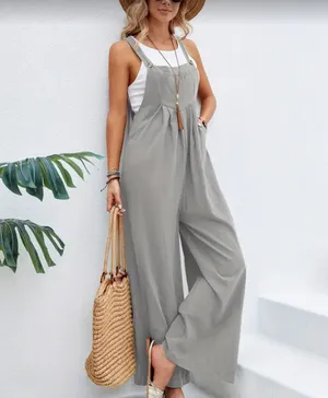 Women Baggy Dungarees Jumpsuit Strappy Wide Leg Playsuit Overalls XL New thumbnail 2