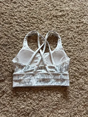Lululemon Energy Longline bra white and grey thumbnail 3