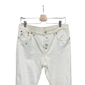 Maje Acid Wash Straight Leg Jeans White Denim Size 40 / US‎ 8 thumbnail 4