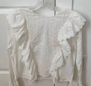 ZARA White Eyelet Top thumbnail 1