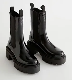 & Other Stories Chunky Platform Chelsea Leather Boots thumbnail 1