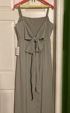 Show Me Your Mumu Lauren Tie Maxi Dress in Deep Sage Chiffon $148 NWT XXL thumbnail 8