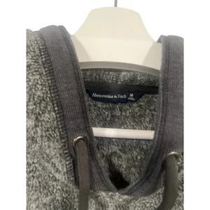 Abercrombie & Fitch Y2K Heather Gray Logo Pullover Hoodie M thumbnail 5