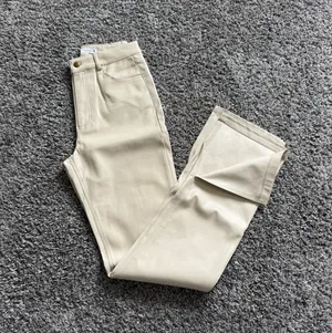 Zara Cream Boot Cut Faux Leather Pants thumbnail 2