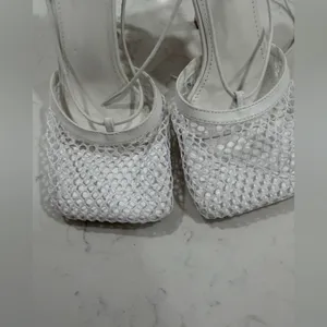 Chic White Mesh Lace thumbnail 3