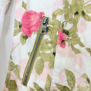 Lane Bryant Floral‎ Moto Jacket Asymmetrical Zip Up Pockets White Pink Size 16 thumbnail 10