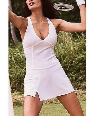 FREE PEOPLE FP Movement Drop Shot Minidress in White Size X-Large thumbnail 5