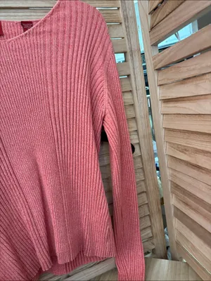 Valerie Stevens Ribbed Sweater in Marled Coral Medium thumbnail 2