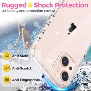 Clear Glitter Sparkle Slim Shockproof Protective Cover Case iPhone 13 Pro 6.1” thumbnail 5