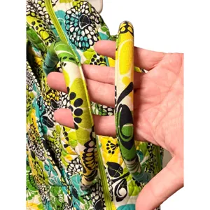 Vera Bradley lime up Quilted Cotton Duffel Bag Green Floral Weekend Travel thumbnail 4