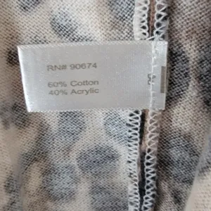 Boston Proper Cardigan Womens XS Brown Leopard Print Open‎ Front Waterfall Knit thumbnail 5